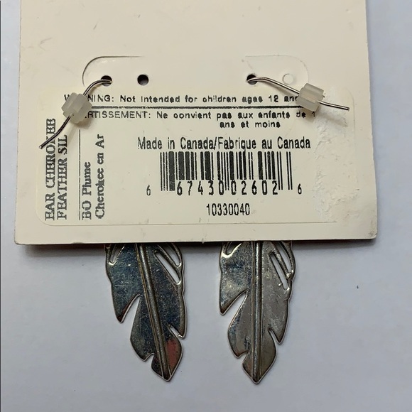 🎈Silver Feather Drop Earrings - Picture 2 of 4